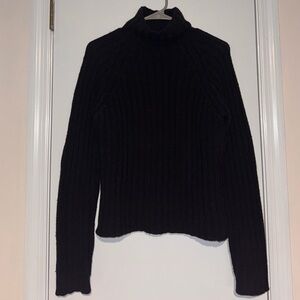 Vintage 90s Ralph Lauren Black Turtleneck Neck Lambswool Sweater